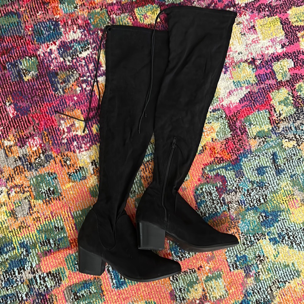 Black Suede Aldo Knee High Boots